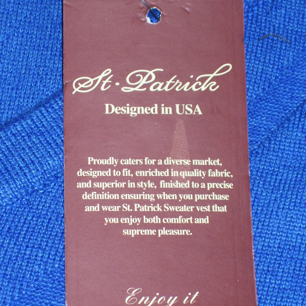 Mens V Neck Blue Argyle Sweater Vest 4XL XXXXL - Picture 5 of 8